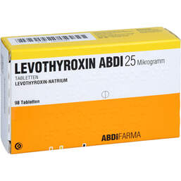 Abbildung: Levothyroxin Abdi 25 Mikrogramm Tabletten 98 St, Tabletten PZN 18203287
