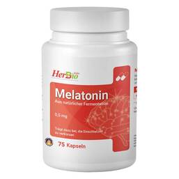 Abbildung: Melatonin 0,5 mg Kapseln 75 St, Kapseln PZN 18203614