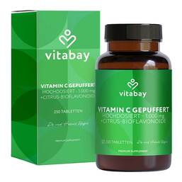 Abbildung: Vitamin C + Bioflavonoide 1000 mg vegan hochdosiert 250 St, Tablette mit veränderter Wirkstofffreisetzung PZN 18209261