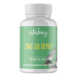 Abbildung: Zink 50 Depot Zinkgluconat vegan hochdosiert Tabletten  500 St, Tabletten PZN 18209290