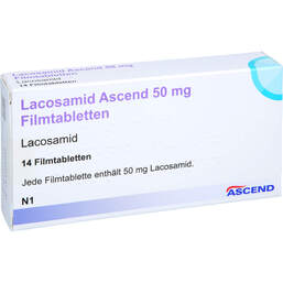 Abbildung: Lacosamid Ascend 50 mg Filmtabletten 14 St, Filmtabletten PZN 18218538