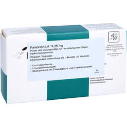 Abbildung: Pamorelin LA 11,25 mg P.und LM z.H.e.Depot-Injektionssuspension  1 St, Pulver und Lösungsmittel zur Herstellung einer Depot-Injektionssuspension PZN 18218745