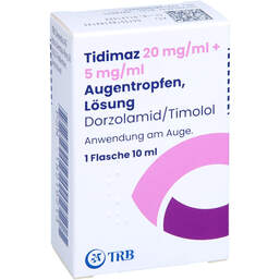 Abbildung: Tidimaz 20 mg / ml + 5 mg / ml Augentropfen Lösung 1X10 ml, Augentropfen PZN 18219213