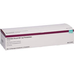 Abbildung: Pirfenidon Accord 801 mg Filmtabletten 252X1 St, Filmtabletten PZN 18220245