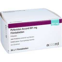 Abbildung: Pirfenidon Accord 801 mg Filmtabletten 84X1 St, Filmtabletten PZN 18220251