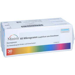Abbildung: Minirin 60 Mikrogramm Lyophilisat zum Einnehmen 90 St, Schmelztabletten PZN 18220676