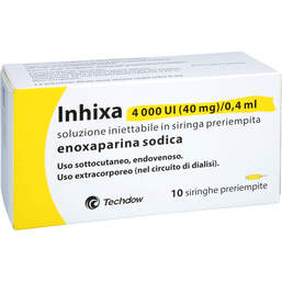 Abbildung: Inhixa 4.000 I.E. 40 mg / 0,4 ml Injektionslösung i.e.F.-Sp. 10 St, Injektionslösung in einer Fertigspritze PZN 18224846