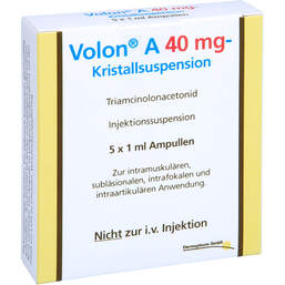 Abbildung: Volon A 40 Kristallsuspension Ampullen 5X1 ml, Kristallsuspension PZN 18225685