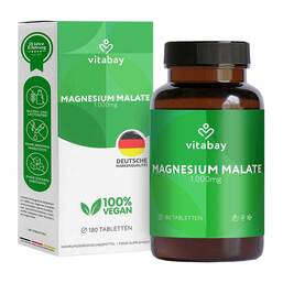 Abbildung: Magnesium Malate 1000 mg vegan hochdosiert Tabletten  180 St, Tabletten PZN 18236559