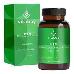 Abbildung: MSM 1000 mg Methylsulfonylmethan vegan Tabletten 365 St, Tabletten PZN 18236708
