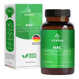 Abbildung: NAC 600 mg N-Acetyl L-Cystein vegan Kapseln 120 St, Kapseln PZN 18236849