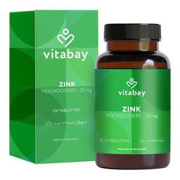 Abbildung: Zink 25 mg aus Zinkcitrat vegan hochdosiert Tabletten 120 St, Tabletten PZN 18237352