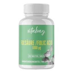 Abbildung: Folsäure 1000 µg Calcium-L-Methylfolat vegan Tabletten 240 St, Tabletten PZN 18237553