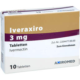 Abbildung: Iveraxiro 3 mg Tabletten 10 St, Tabletten PZN 18239517