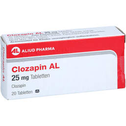 Abbildung: Clozapin AL 25 mg Tabletten 20 St, Tabletten PZN 18239598