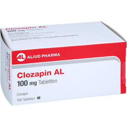 Abbildung: Clozapin AL 100 mg Tabletten 100 St, Tabletten PZN 18239670