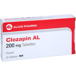 Abbildung: Clozapin AL 200 mg Tabletten 20 St, Tabletten PZN 18239687