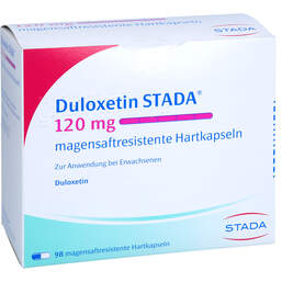 Abbildung: Duloxetin STADA 120 mg magensaftresistent Hartkapseln 98 St, Magensaftresistente Hartkapseln PZN 18241046