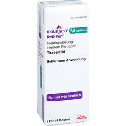 Abbildung: Mounjaro 7,5 mg / Dosis Kwikpen Injektionslösung Fertigpen 1 St, Injektionslösung PZN 18241201