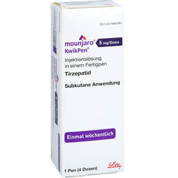 Abbildung: Mounjaro 5 mg / Dosis Kwikpen Injektionslösung Fertigpen 1 St, Injektionslösung PZN 18241218