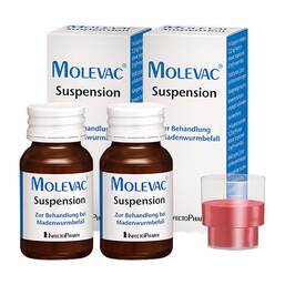 Abbildung: Molevac Suspension 2X25 ml, Suspension zum Einnehmen PZN 18244180