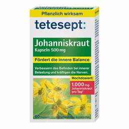 Abbildung: Tetesept Johanniskraut 500 mg Kapseln 60 St, Hartkapseln PZN 18248031