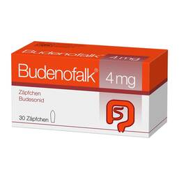 Abbildung: Budenofalk 4 mg Zäpfchen 30 St, Suppositorien PZN 18248189