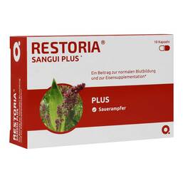 Abbildung: Restoria Sangui Plus Kapseln 10 St, Kapseln PZN 18248611