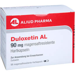 Abbildung: Duloxetin AL 90 mg magensaftresistente Hartkapseln 98 St, Magensaftresistente Hartkapseln PZN 18249154