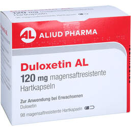 Abbildung: Duloxetin AL 120 mg magensaftresistente Hartkapseln  98 St, Magensaftresistente Hartkapseln PZN 18249160