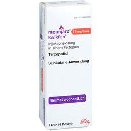 Abbildung: Mounjaro 15 mg / Dosis Kwikpen Injektionslösung Fertigpen 1 St, Injektionslösung PZN 18253693
