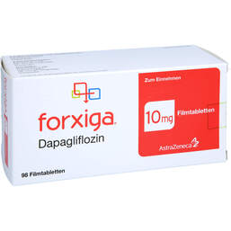 Abbildung: Forxiga 10 mg Filmtabletten 98 St, Filmtabletten PZN 18257828