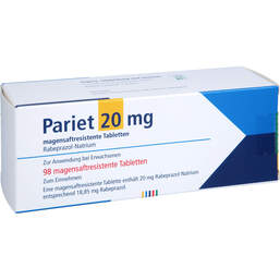 Abbildung: Pariet 20 mg magensaftresistente Tabletten 98 St, Tabletten magensaftresistent PZN 18259862