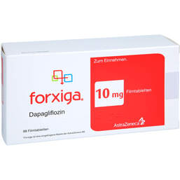 Abbildung: Forxiga 10 mg Filmtabletten 98 St, Filmtabletten PZN 18260345