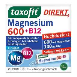 Abbildung: Taxofit Magnesium 600 + B12 Direkt Granulat 20 St, Granulat PZN 18263065