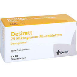 Abbildung: Desirett 75 Mikrogramm Filmtabletten 6X28 St, Filmtabletten PZN 18263912