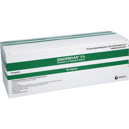 Abbildung: Disoprivan 1% Emulsion zur Injektion / Infusion Dsfl 10X50 ml, Emulsion PZN 18268281