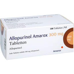 Abbildung: Allopurinol Amarox 300 mg Tabletten 100 St, Tabletten PZN 18273307