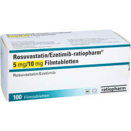Abbildung: Rosuvastatin / Ezetimib-ratiopharm 5 mg / 10 mg Fta 100 St, Filmtabletten PZN 18274502