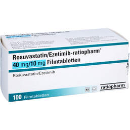 Abbildung: Rosuvastatin / Ezetimib-ratiopharm 40 mg / 10 mg Fta 100 St, Filmtabletten PZN 18274583