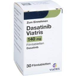 Abbildung: Dasatinib Viatris 140 mg Filmtabletten 30 St, Filmtabletten PZN 18274703