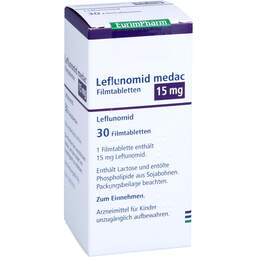 Abbildung: Leflunomid medac 15 mg Filmtabletten 30 St, Filmtabletten PZN 18276033