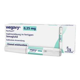 Abbildung: Wegovy 0,25 mg Flextouch Injektionslösung Fertigpen 1X1.5 ml, Injektionslösung PZN 18299293