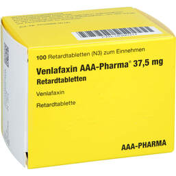 Abbildung: Venlafaxin AAA-Pharma 37,5 mg Retardtabletten 100 St, Retard-Tabletten PZN 18300317