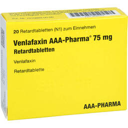 Abbildung: Venlafaxin AAA-Pharma 75 mg Retardtabletten 20 St, Retard-Tabletten PZN 18300323