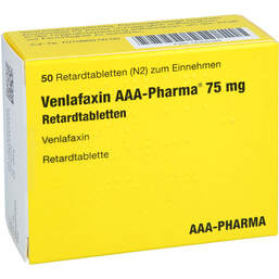 Abbildung: Venlafaxin AAA-Pharma 75 mg Retardtabletten 50 St, Retard-Tabletten PZN 18300346