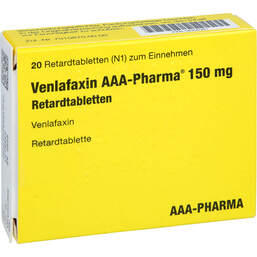 Abbildung: Venlafaxin AAA-Pharma 150 mg Retardtabletten 20 St, Retard-Tabletten PZN 18300381