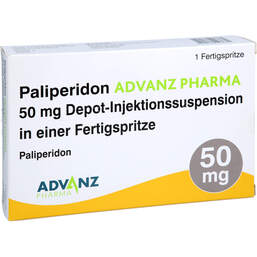 Abbildung: Paliperidon Advanz Pharma 50mg Depot-Injektionssuspension FS 1 St, Depot-Injektionssuspension PZN 18302368