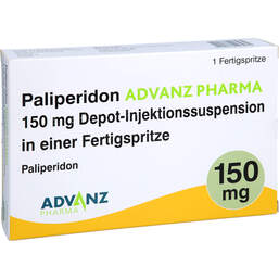 Abbildung: Paliperidon Advanz Pharma 150mg Depot-Injektionssuspension FS 1 St, Depot-Injektionssuspension PZN 18302397
