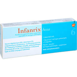 Abbildung: Infanrix hexa Fertigspritze Pulver und Suspension z.H.einer Injektionssuspension  1 St, Injektionssuspension PZN 18303296